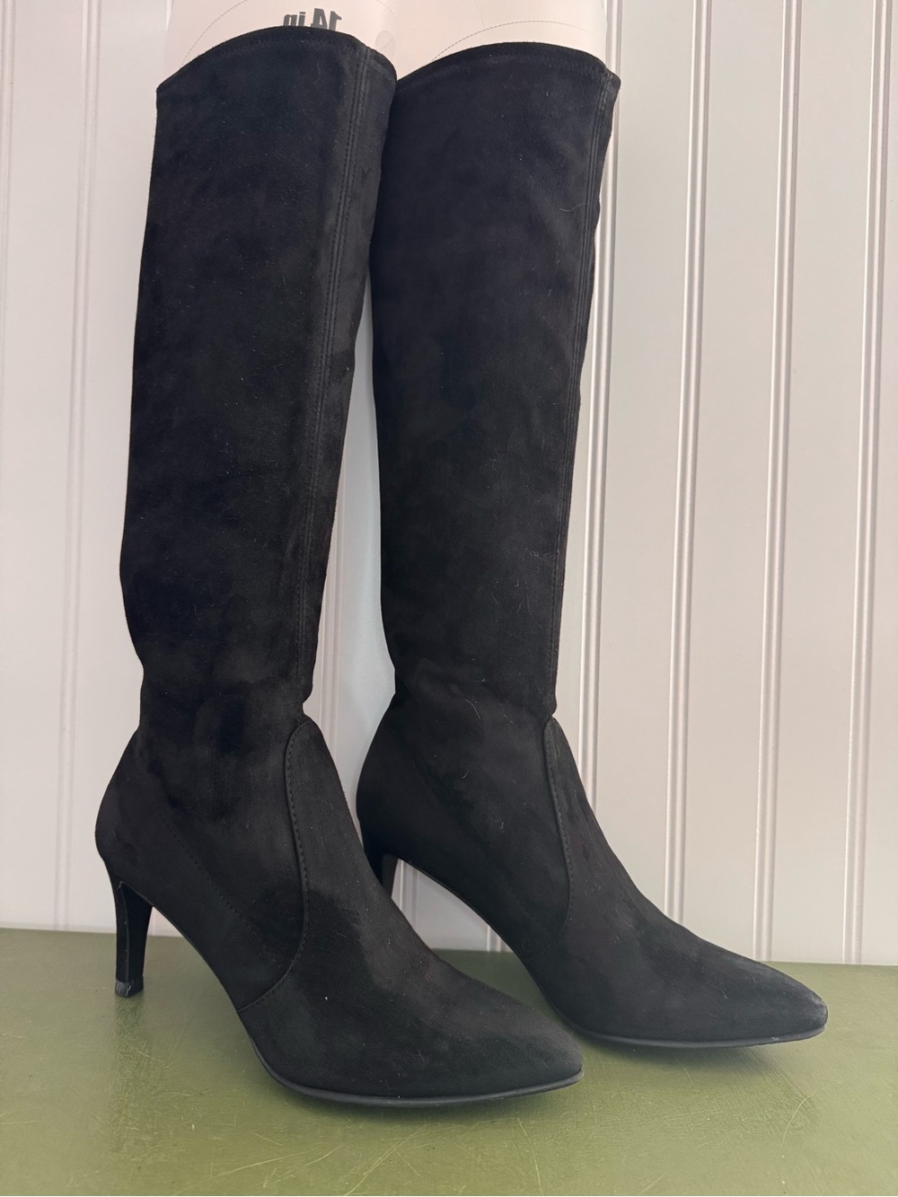 Stuart Weitzman Sock-Top Heeled Boots in Black Suede *Spain*